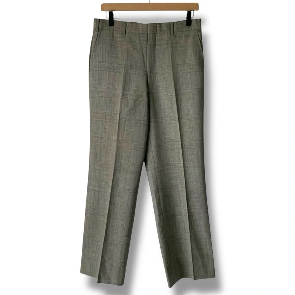 BURBERRYS’ Plaid Trousers Vintage Houndstooth High Waisted Black White Small - Picture 14 of 14
